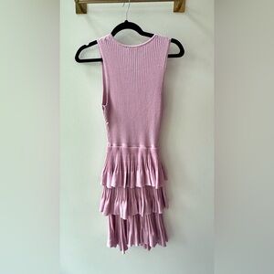 Mable the label.  Ribbed Knit Tiered Ruffle Mini Dress Pink Size S | 1206
